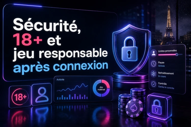 Sécurité, 18+ et jeu responsable après connexion
