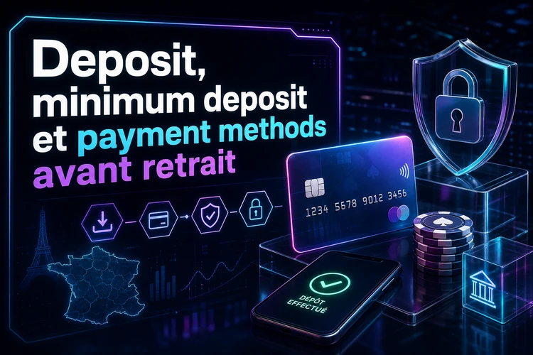 Deposit, minimum deposit et payment methods avant retrait